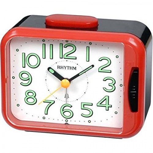 Rhythm Super Silent Alarm Clock Bell Alarm,Snooze,Super Silent Move,Light Analog